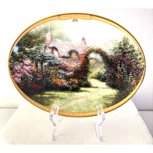 Thomas Kinkade Bradford Exchange Morning Glory Cottage Collector Plate w COA Box